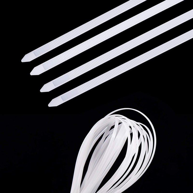 Saisn 50pcs Zip Ties Adjustable Ultra Strong Plastic Cable Ties Nylon Self-Locking Wraps Ties Heavy Duty Clear Durable Zip Straps (18 Inch, White) - Image 4